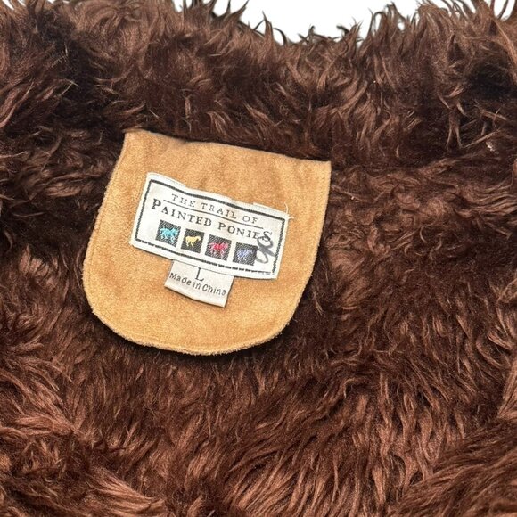 The Trail Of Painted Ponies Womens L Western Faux Suede Fur Lined Jacket Horses - Picture 11 of 11